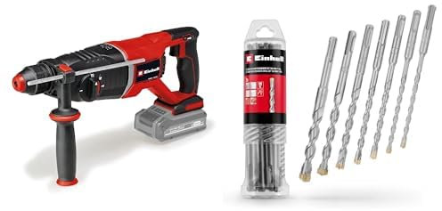 Einhell Professional Martillo perforador con batería TP-HD 18/26 D Li BL-Solo Power X-Change (18 V, sin escobillas, 2,6 J, SDS-plus, mecanismo de impacto neumático, maletín) + Juego de 7 brocas