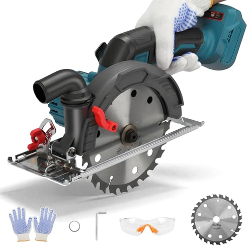 Sega circolare a batteria per Makita 18 V, batteria al litio, 8000 giri/min, taglio diagonale 45°, mini sega circolare senza spazzole (165 mm) per legno