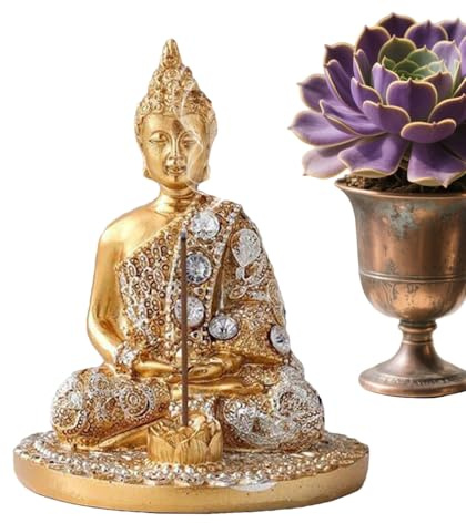 Figura de Buda, pequeño Quemador de Incienso de Resina, para Manualidades, decoración del hogar para meditación, Yoga, Sala de té, Ventana, Escritorio, Dormitorio, Porche, Altar