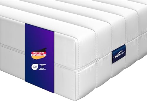 Traumnacht Basic XXL 2 in 1 Duo - ortopedisk 7-zoners kallskumsmadrass, hårdhetsgrad 2 och 3, Öko-Tex-certifierad, 120 x 200 cm, höjd 22 cm, tillverkad enligt tysk kvalitetsstandard.