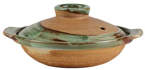 Veemoon Terracotta Clay Casserole, Cooking Clay Pot with Lid Pottery Hot Pot Ceramic Casserole Stewing Pan Cookware for Home Restaurants Terracotta Cooking Tool