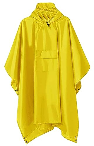 HOOUDO Regenponcho Damen und Herren Wasserdicht Regenjacken Regencape Unisex Regenponcho Fahrrad Poncho 3 in 1 Multifunktionaler Regenmantel für Jagd Picknick im Freien Trekking Camping Angeln