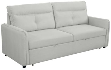 SHIITO | Modelo Lorca - Sofá Cama 3 Plazas con Apertura de Arrastre | Máximo Relax y Confort | 209 x 86 x 100 cm - Color Beige