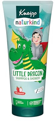Kneipp Naturkind Drachenkraft Shampoo und Dusche - nature kids Little Dragon Shampoo und Shower - Kinderduschgel 2 in 1 mit Drachenfruchtduft - tränenfrei und leicht kämmbar - vegan 200ml