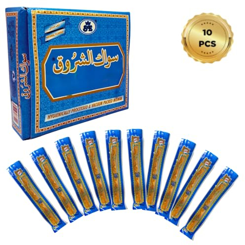 IDOBY Miswak Brush - Natürliches Zahnputzholz für strahlend Weiße Zähne - Vegan und Umweltfreundlich - Traditionelle Zahnbürste - Miswak Wurzel - 10er Pack