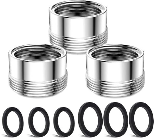 3 pièces Kit d'adaptateur de robinet, CNYMANY Mâle M22 mm vers Femelle M18 mm Ensemble d'adaptateurs pour aérateur de cuisine Adaptateur de robinet d'évier Filtre à eau pour tuyau d'arrosage
