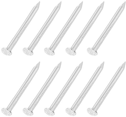 sourcing map 50Pcs Small Hardware Nails, 1.5 x 20mm 304 Stainless Steel Round Head Nail Common Finishing Nail for Household Woodworking Picture Hanging DIY Projects, Silver