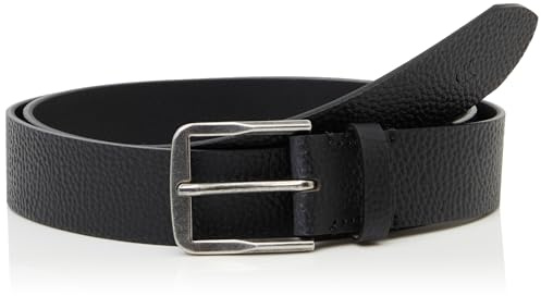 Calvin Klein Uomo Cintura Classic Flat 3,5 cm Cintura in Pelle, Nero (Black/Antique Silver), 110 cm