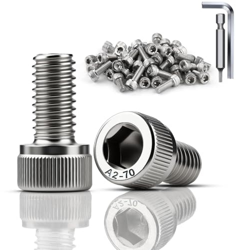 TXXATX Pack of 120 Screws M3 x 8 mm Cylinder Head Screws DIN 912 Stainless Steel A2 V2A Hexagonal Screws Cylinder Screws with Hexagon Socket Full Thread Allen Screws for Mechanical Furniture Repair