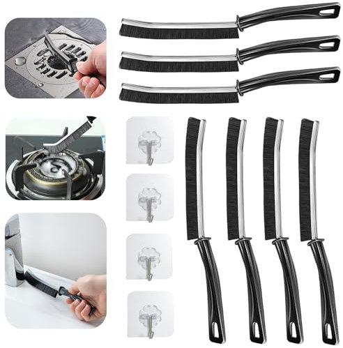 Crevice Cleaning Brush, 11-piece set Hard Bristles Corner brush cleaner, Multifunctional Grout Cleaner, Joint Brush Bathroom,Accessory, Cleaning Tools,Cleaning Supplies for Shower, Toilet, Sink, Tile