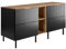 3E 3xE living.com Badezimmerschrank, Schwarz/Eiche Craft + Goldener Griff, 140 x 77 x 46 cm