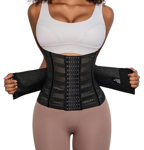 Boriad Waist Trainer，Bauch Weg Taillenformer，Bauchweggürtel für Fitnesstraining，Verstellbarer Schwitzgürtel & kältegürtel zum Abnehmen，Atmungsaktiver Bauchgurt für Damen und Herren,27cm,XL