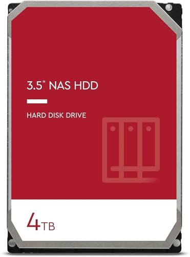 JXCHSWOU Disco Duro Interno NAS Red Plus de 4 TB, HDD, 5400 RPM, SATA 6 GB/s, CMR, 128 MB de caché, 3,5 - WD40EFZX(WD10EFRX(1TB))
