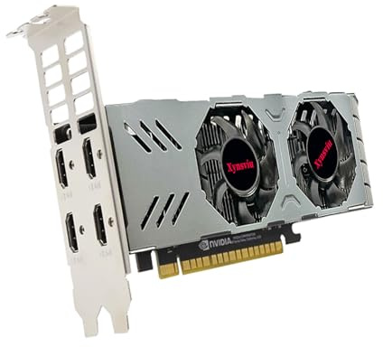 Xynsviu GeForce GTX 750 Grafikkarte Low Profile 4GB GPU PC 4 Monitor HDMI Port GDDR5 128 Bit DirectX 12 PCI Express X16 3.0 Mehr Monitor Unterstützung Grafikkarte (GTX750 4G 4HDMI)