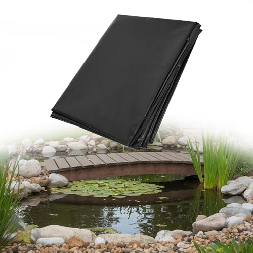 ZZGZZG Pond Liner 1400 x 1400 cm Flexible Revestimiento Negro Fcil de Cortar para Estanque Jardin Exterior Prefabricado, Estanque Tortugas, Fuentes Invernaderos, Negro