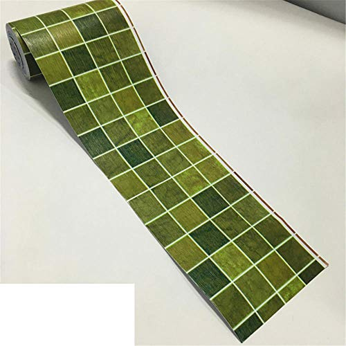 bordes de papel tapiz autoadhesivos, Cenefa autoadhesiva multicolor(Green Mosaic)