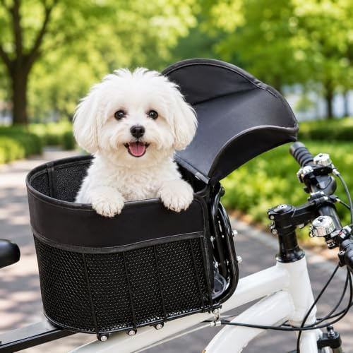 Cesta Bicicleta Perro Delantera Asiento Transporte Mascotas Gatos Canes