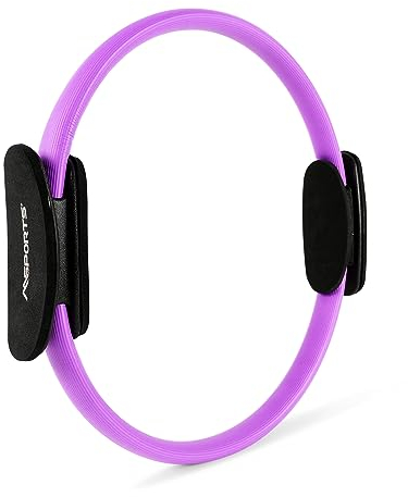 MSPORTS Pilates Ring Premium I Widerstandsring - Doppelgriff Pilates Yoga Ring 38 cm Übungskreis (Violett)