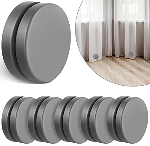 Jetec Runde Magnetische Dusch Vorhang Gewichte Starke Magnete wasserdichte für Vorhänge Tischdecke (Grau, 6)