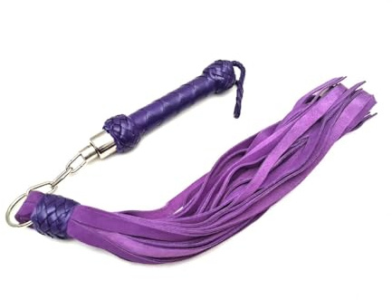 Sduxion Premium Leather Flogger Equestrian Crop Riding Flogger Whip (Purple)