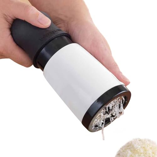 Samuliy Grattugia manuale per formaggio, grattugia manuale | Grattugia rotante in acciaio inox per – Grattugia rotante per formaggio con manovella per aggiungere aromi e texture ricchi