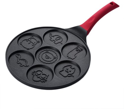 Nonstick pannkakspanna alnum legering stekpanna med ergonomiskt handtag svart röd 28 cm professionella köksredskap för perfekta crepes tollas omelett