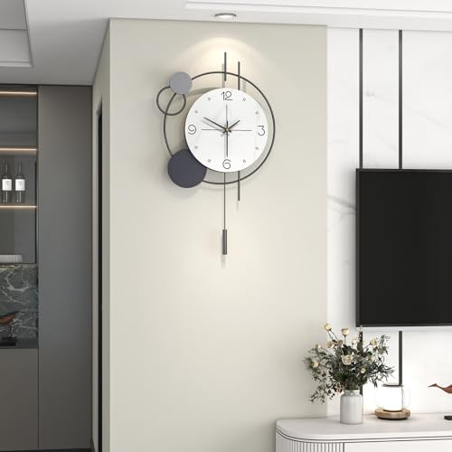 JTWALCLOCK Decorative Modern Wall Clock for Living Room Decor Non Ticking