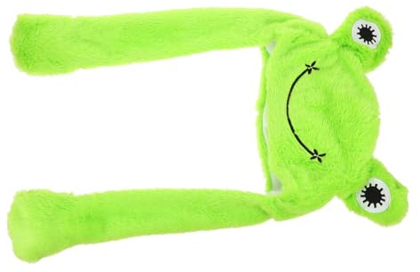 FELTECHELECTR Cappello Peluche Rana Con Orecchie Mobili Leggero E Morbido Cappellino Divertente Per Party Carnevale Cosplay Accessorio Costume Animale Per Adulti E Bambini
