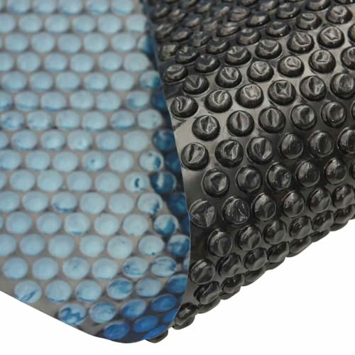 Genérico Pellicola Galleggiante Solare PE per Piscina 381 cm Nero e Blu,Nero,1.88kg,92975