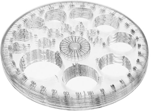 Cabilock Transportador Circular de Medición 360° Transparente 11,5 Cm, Regla Multifunción para Estudiantes, 6 Piezas, Herramienta Precisa para Dibujo y Diseño Escolar