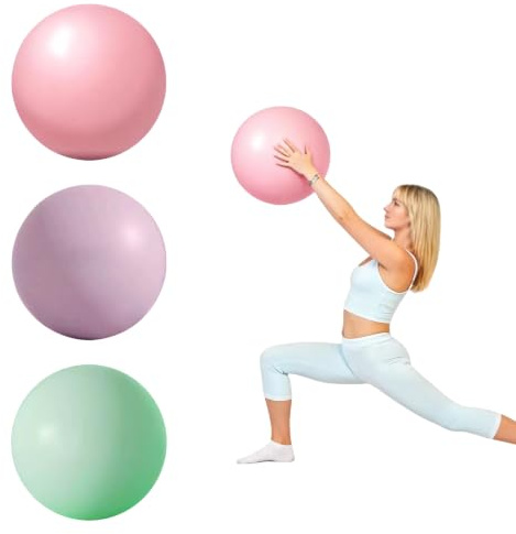 DYOUen 3-Pack Pilates Ball 25 Cm, Soft Gymnastics Ball Slip-resistant & Placeproof Small Yoga Gymnastics Ball With Inflatable Aid For Gym, Home, Office, Pilates, Yoga, Balance, Core Training