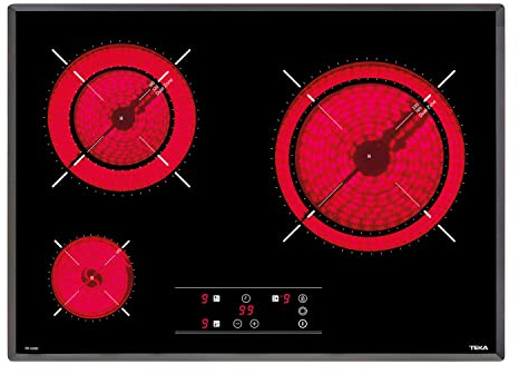 TEKA Placa Vitrocerámica 60 cm, 3 Zonas, Touch Control, 2 Zonas Dobles, Función Golpe de Cocción, Cronómetro, Modelo TR PRO 5300