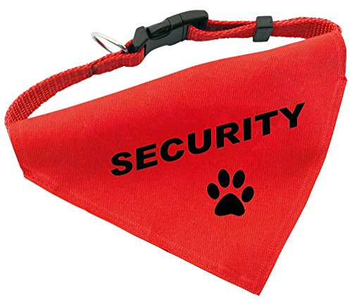 Hunde-Halsband mit Dreiecks-Tuch SECURITY, längenverstellbar von 32 - 55 cm, aus Polyester, in rot