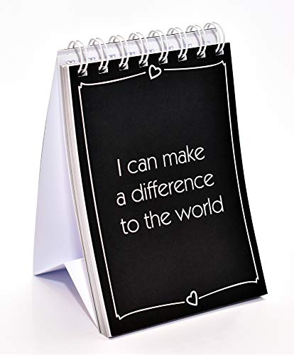 52 tarjetas de escritorio de afirmación positiva para ayudarte a vivir una vida más consciente y manifestar pensamientos positivos (blanco y negro)