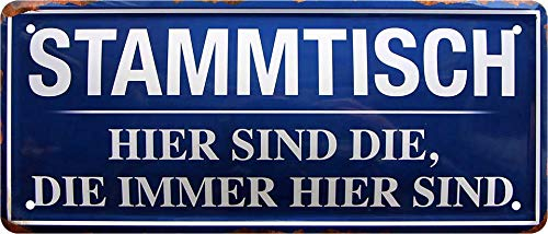 schilderkreis24 - Blechschilder Lustiger Spruch Stammtisch Schild Deko Metallschild Türschild für Pub Theke Kneipe oder Bar Geschenkidee 28x12 cm