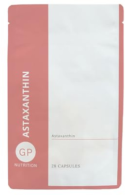 GP Nutrition Astaxanthin - Super Antioxidant Haematococcus Pluvialis, 100% Pure, Natural & Bioavailable, 28 Capsules (4 Weeks Supply)