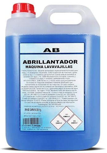 Abrillantador para Lavavajillas 5 litros | Vajilla Limpia, Seca y Brillante