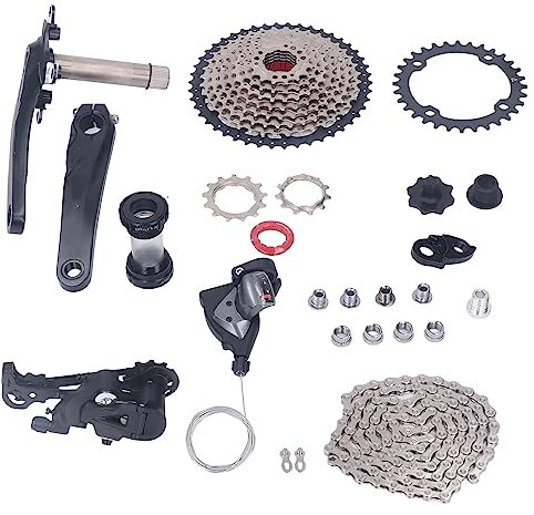 Dilwe Groupe de Vélo à 10 Vitesses, 32T 34T 36T, Support de Pédalier à Cassette, Levier de Vitesse au Pouce pour Un Changement de Vitesse Plus Fluide (Plateau 32T)