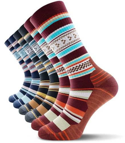 TANSTC Thermal Merino Wool Socks for Men & Women – Thick Warm Cushioned Crew Socks for Hiking, Walking, Work, Running, Skiing & Outdoor Sports, 3 Pairs