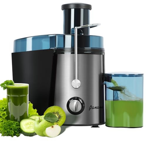 Panana Juicer, Extracteur de Jus Centrifuge 1000W avec Large Ouverture de 3, Machine à Jus pour Fruits et Légumes, Facile à Nettoyer, Acier Inoxydable, Sans BPA