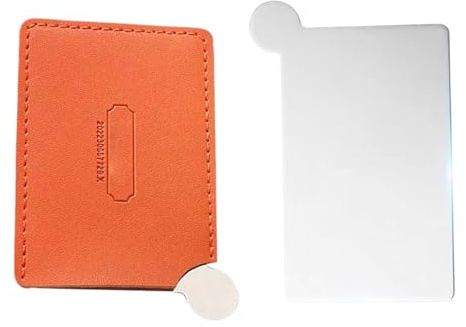 Petits Miroirs En Acier Pour Sacs À Main - Miroir De Sac À Main De Maquillage En Acier Inoxydable | Miroir De Maquillage Compact Avec Étui En Cuir | Miroir De Maquillage De Voyage Incassable | Petits