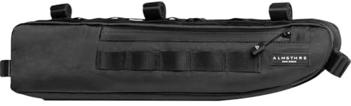 ALMSTHRE Signature - Bolsa para marco de bicicleta, color negro medianoche, tamaño pequeño/mediano, material reciclado Ripstop duradero, cremalleras impermeables y diseño personalizable para artículos