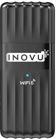 INOVU MBTAX900 - Clé Wi-FI 6 AX900 / Bluetooth 5.3 - Débits Jusqu’à 900 Mbit/s - Limite interférences - Latence réduite - Connexion Stable et sécurisée - Idéal Gaming, visioconférences