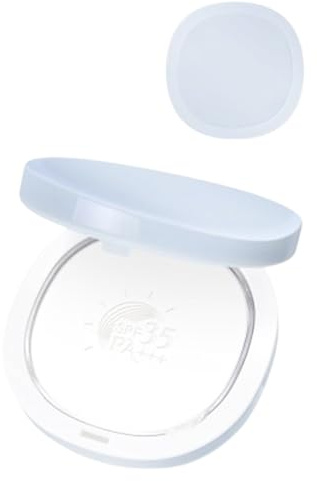 Sunscreen Compact Powder, Setting, Touch-up, Base Makeup, Sun Protection 4-in-1, SPF35 PA+++ with zinc oxide talc free Oil Control, Matte Finish, Longlasting Makeup Anti-dullness (White, Normal)