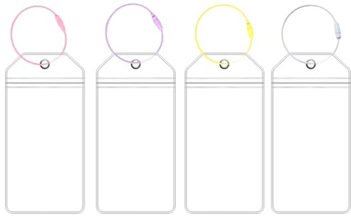 VELSIN 4 Piezas Etiquetas de Equipaje para Cruceros - Transparente Impermeable Duradero Etiquetas de Equipaje con 4 bandas metálicas atornillables Para Maletas Mochilas Bolsos (9 * 19 cm)