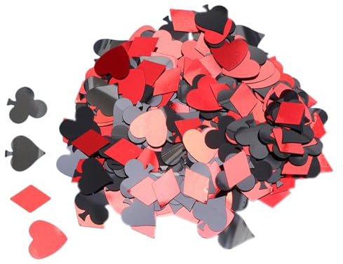 NUOBESTY Coriandoli Poker Plastica 90g Set Decorazioni da Tavolo per Feste Matrimonio Compleanni Shower Arredamento Tavolo Sparso Scatter Poker Festa Stile Casuale