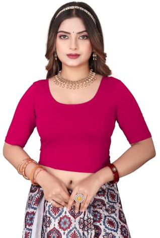 SEEANS Cotton Fabric Readymade Full Stretchable Plain Blouse for Women