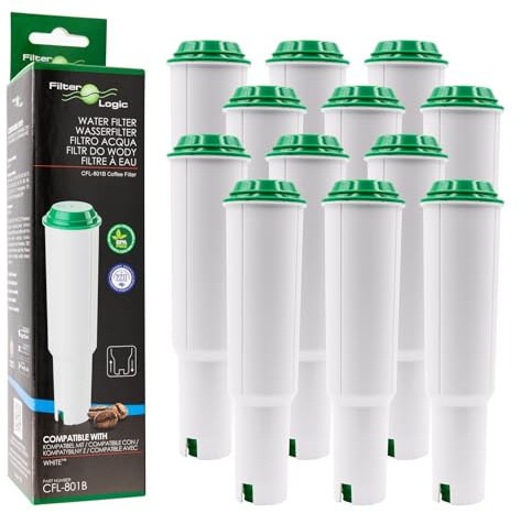 FilterLogic CFL-801B | 12x Filterpatronen kompatibel mit JURA Kaffeemaschine, Kaffeevollautomat und WHITE 60209 68739 62911 Wasserfilter - nur für Maschinen Bj. bis 10-2009