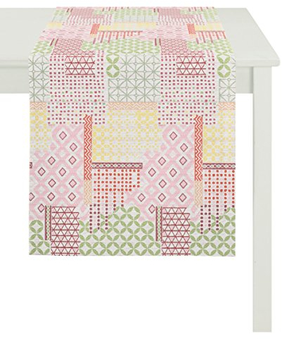 Apelt Läufer, Baumwoll-Mischgewebe, Gelb/bunt, 44 x 140 x 0.5 cm