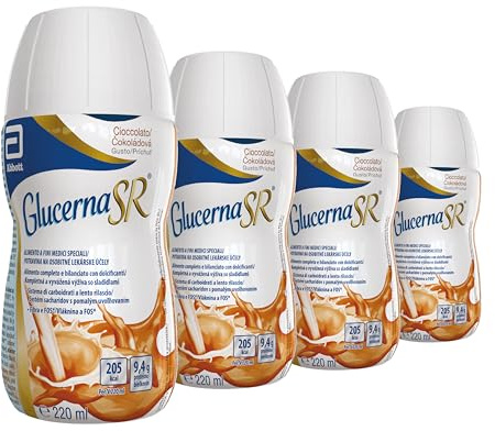 Glucerna SR | Alimento a Fini Medici Speciali Per Diabetici | Confezione 6X220ml | Gusto Cioccolato